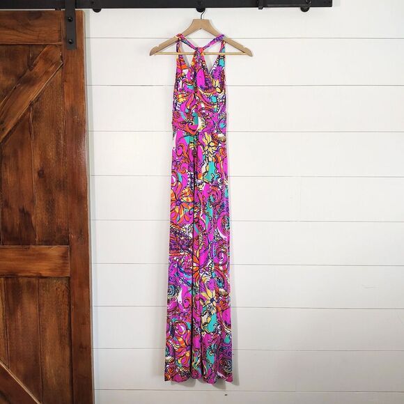 Lilly Pulitzer Parrish Maxi Dress XS Sea and Be Seen Print Resortwear Colorful - Picture 5 of 9